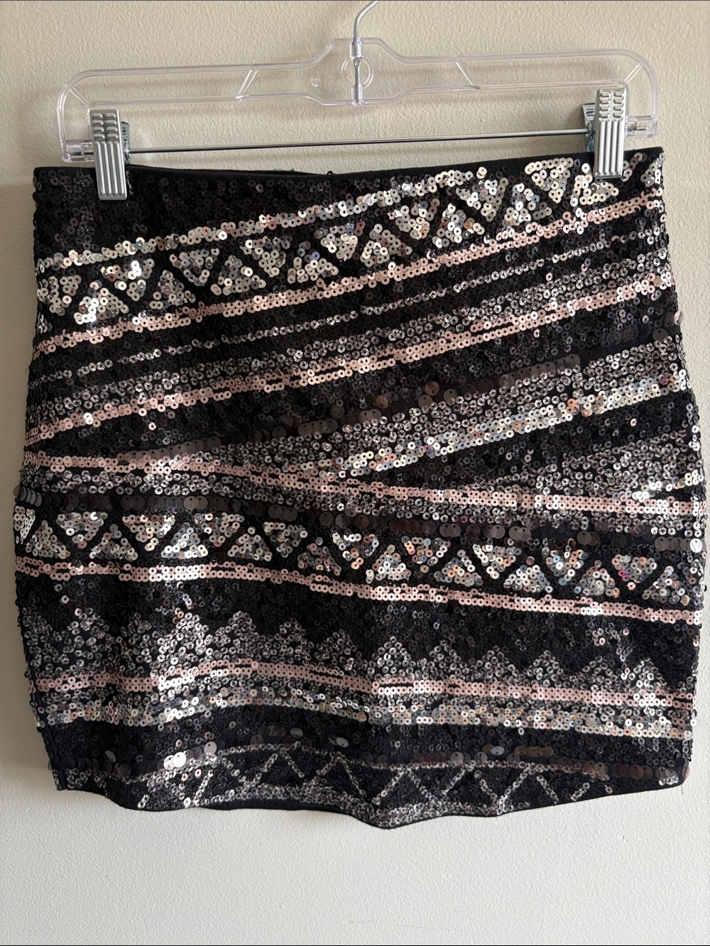 Express Black Sequin Mini Skirt Size Small Party Club
